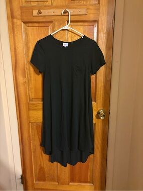 LuLaRoe Black High-Low Short Sleeve Pocket Dress